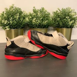 Nike Jordan size 10 toddler black and red.